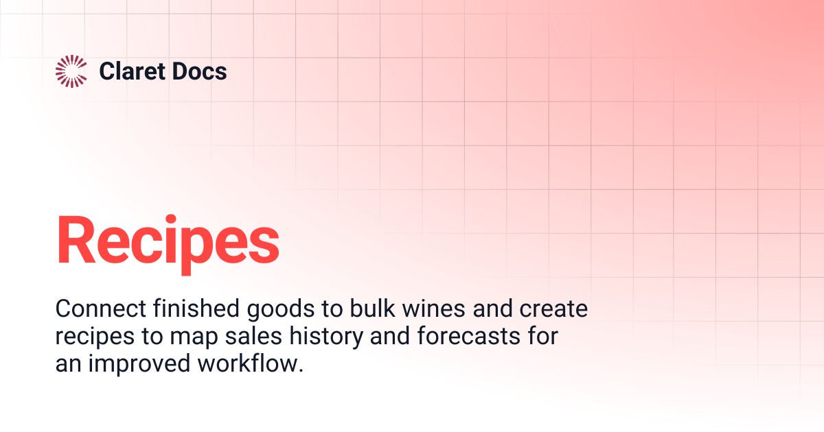 Recipes | Claret Docs